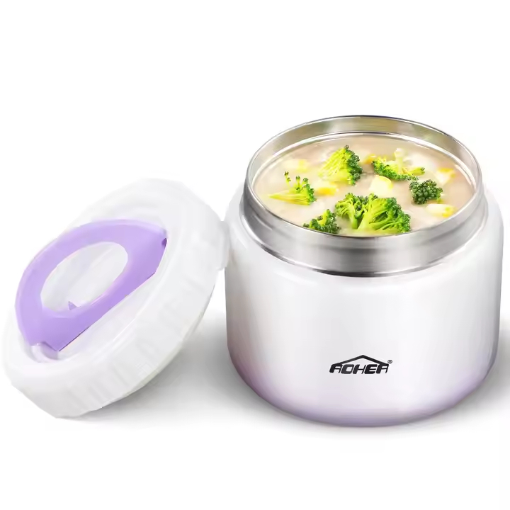 Aohea Jar for Kids Small Insulated Vacuum Food Jar with Buckle Lid Wide Mouth Soup for Hot Food Kids Leakproof Stainless Steel Lunch Container