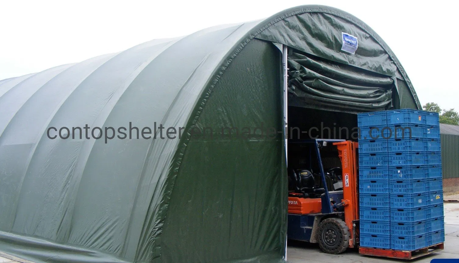 26m Storage Shelter Hot Galvanized Steel Frame Suihe Storage Shelter 20X40FT Container Shelter