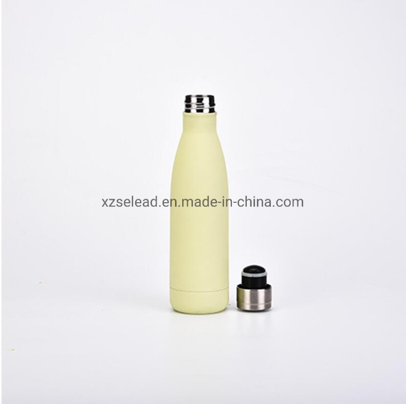 500ml Vacuum Sport Double Wall Copper Stainless Steel Thermo Cola Shape Drink Insulated Water Bottles with Custom Logo
