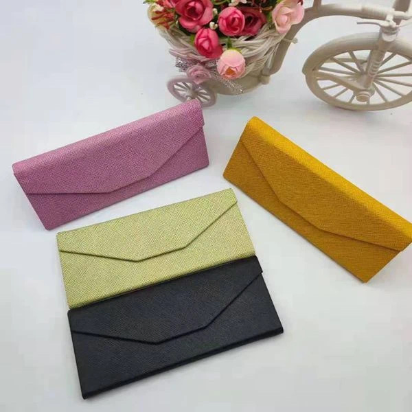 5 Color PU Leather Folding in One Piece Sunglasses Case Folding Case