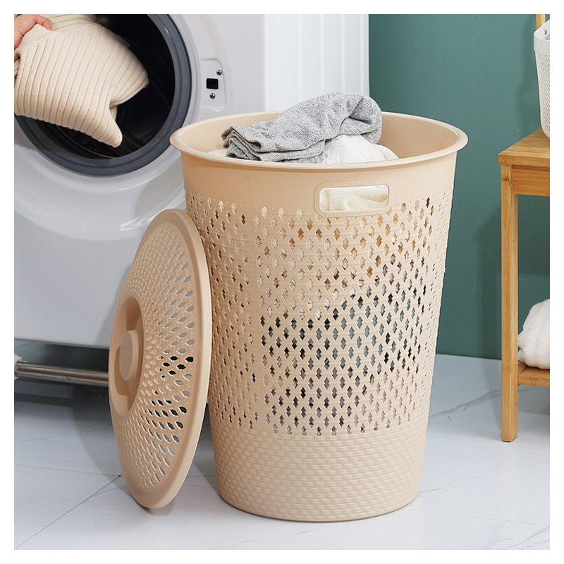 New Style Plastic Laundry Basket Dirty Clothes Storage Container with Lid