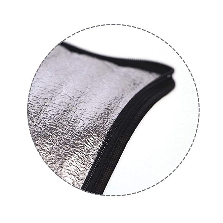 Insulated Grocery Shopping Bags Black Reusable Thermal Zippe Collapsible Tote Cooler Food Transport Hot and Cold Camping Recycled Material Delivery Groceries