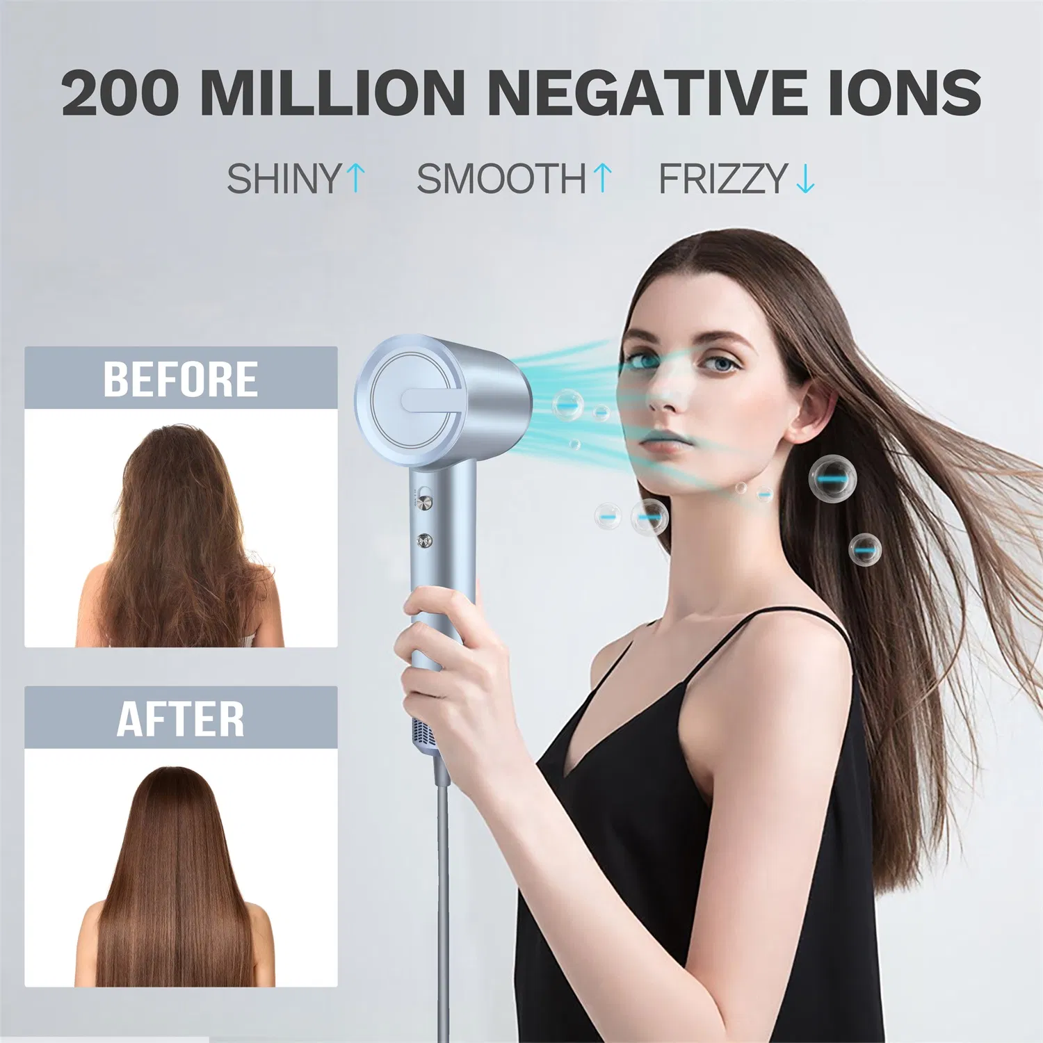 Fast Drying Hair Dryer 110000 Rpm Brushless Motor Ionic Blow Dryer Portable Hair Dryers with Magnetic Nozzle