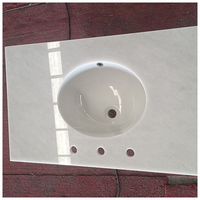 Pure White Marble Single Sink Vanity Tops