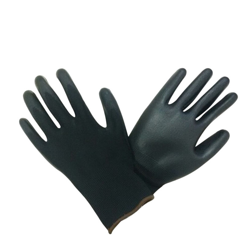 Grey PU Palm Coated Safety Work Gloves