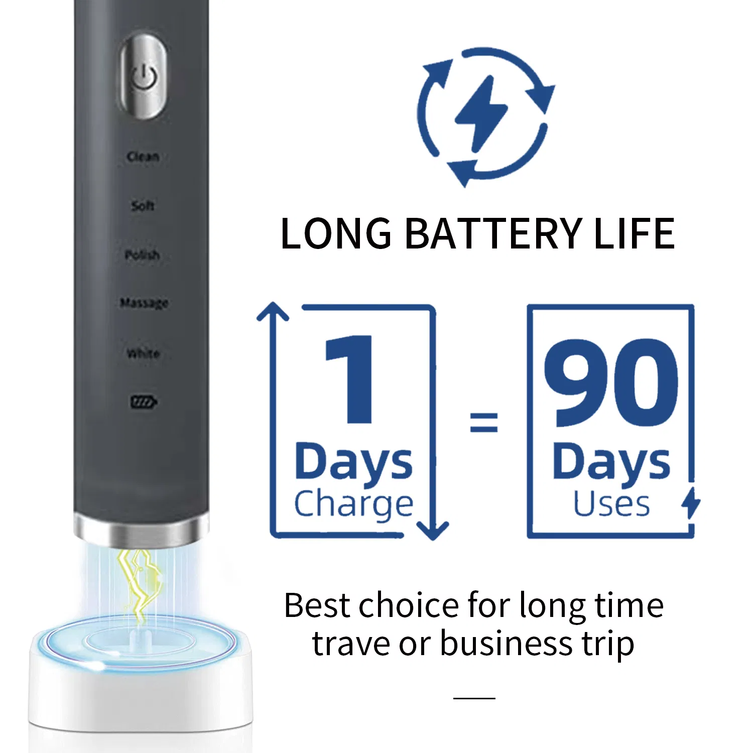 Electric Toothbrush 5 Modes FDA Approval Nylon Bristles with CE for Adult