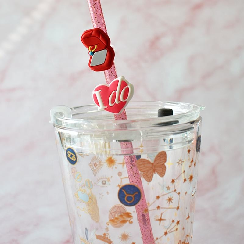 Colorful Silicone Straw Toppers for Tumblers and Beverages