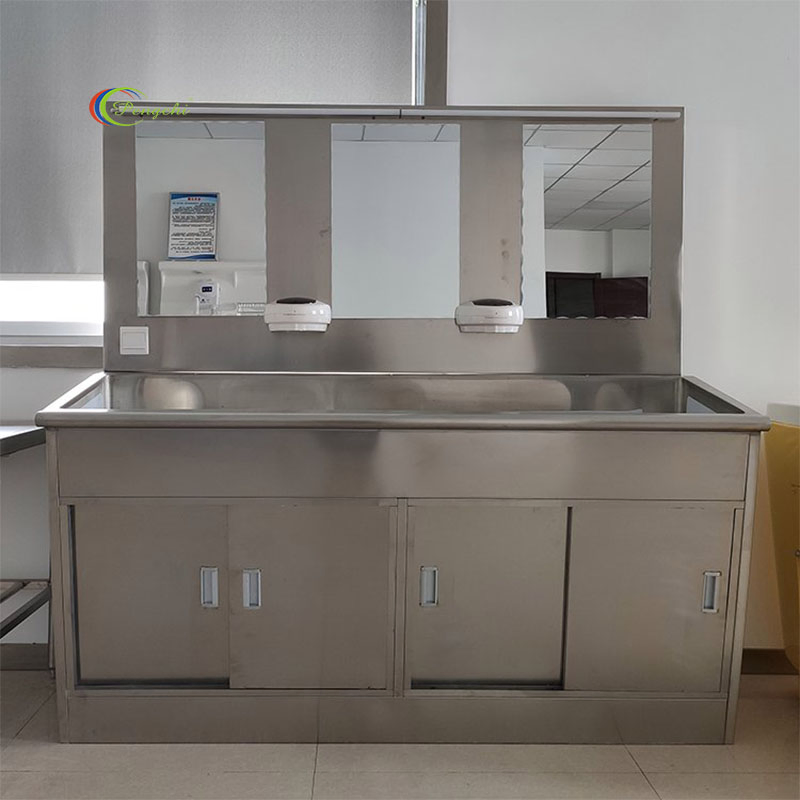 Full Stainless Steel Operating Room Medical Handwashing Sink, Seamless & Durable