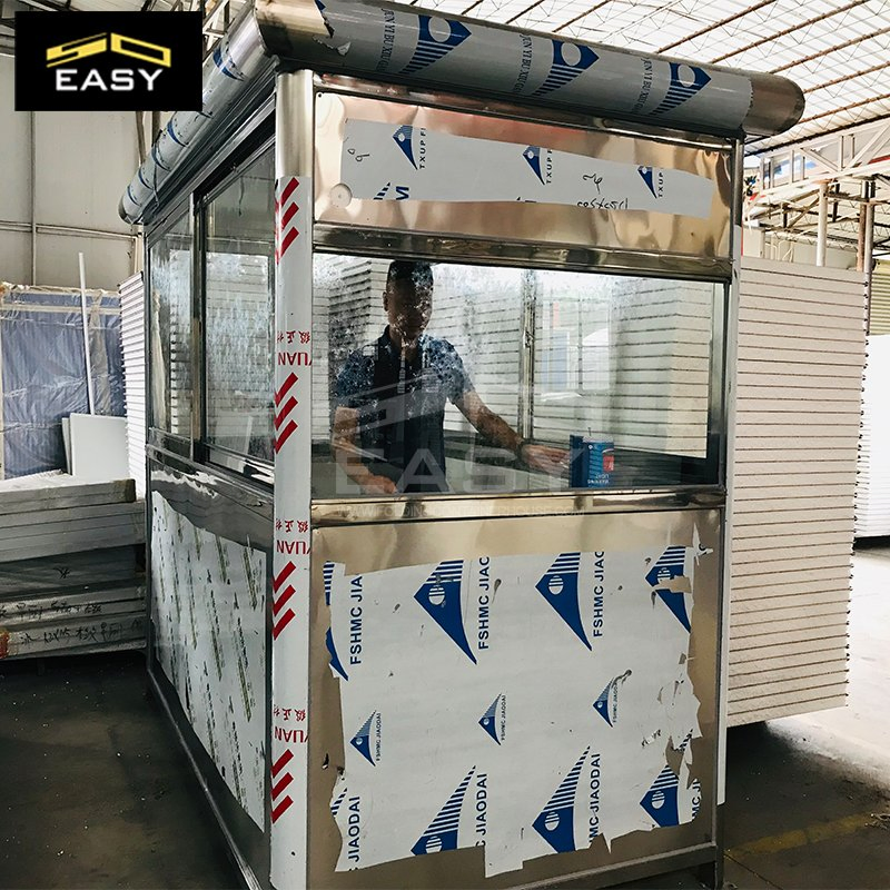 Low Cost Simple Pre Made Security Booth Outdoor Guard House with Electricity