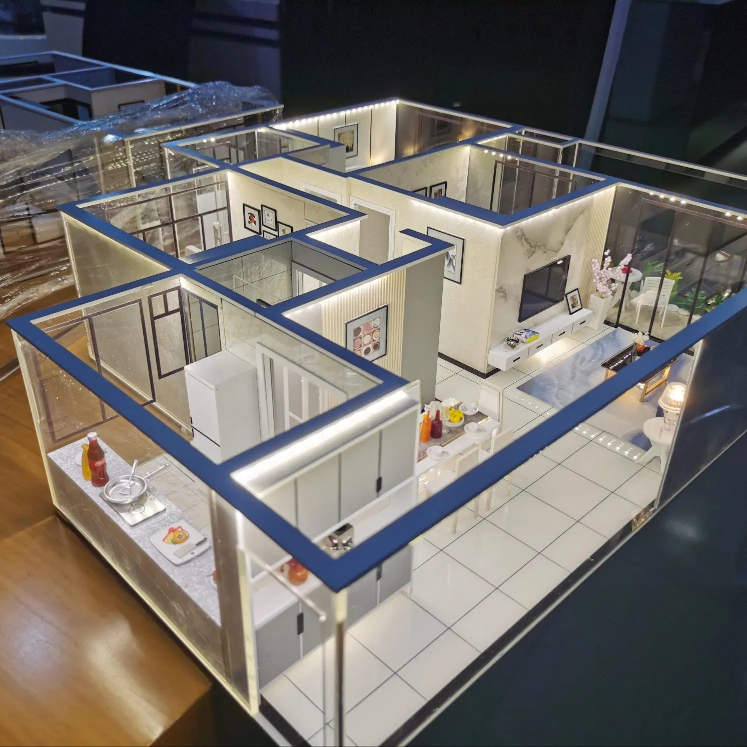 Premium Custom Modern Interior Layout Model with Miniature Landscape Display