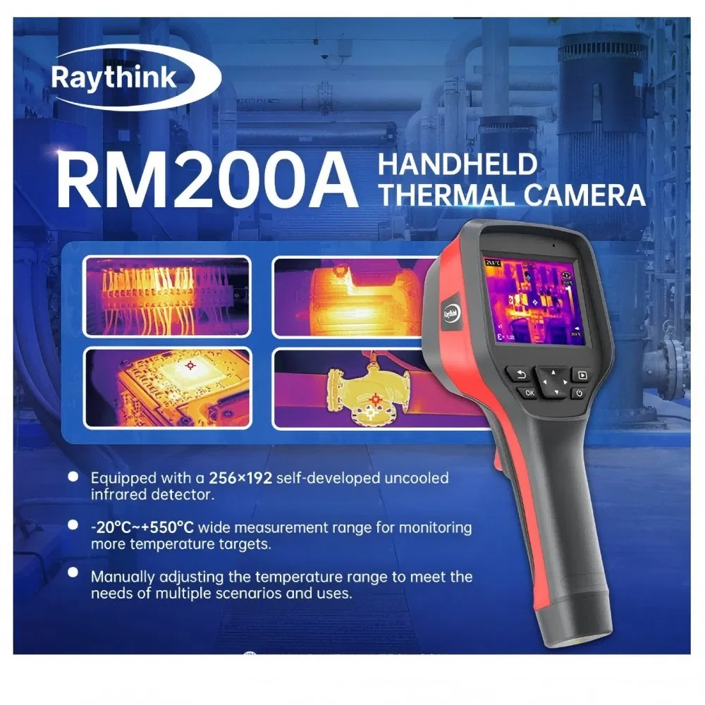 RM200A Multi-Functional Thermal Camera with Laser Pointer and Wi-Fi/USB Connectivity for Seamless Data Transfer