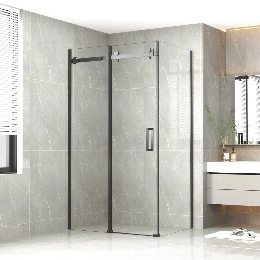 Customized 8mm Tempered Glass Rectangular Single Sliding Door Shower Enclosure 120X90