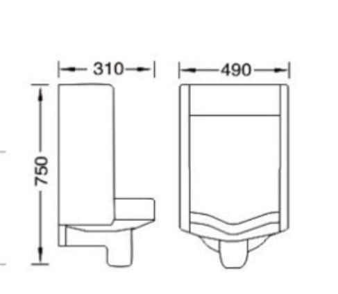 China Factory Price Men Bathroom Ceramic Wall Flush Mounted Urinal Manufacturer