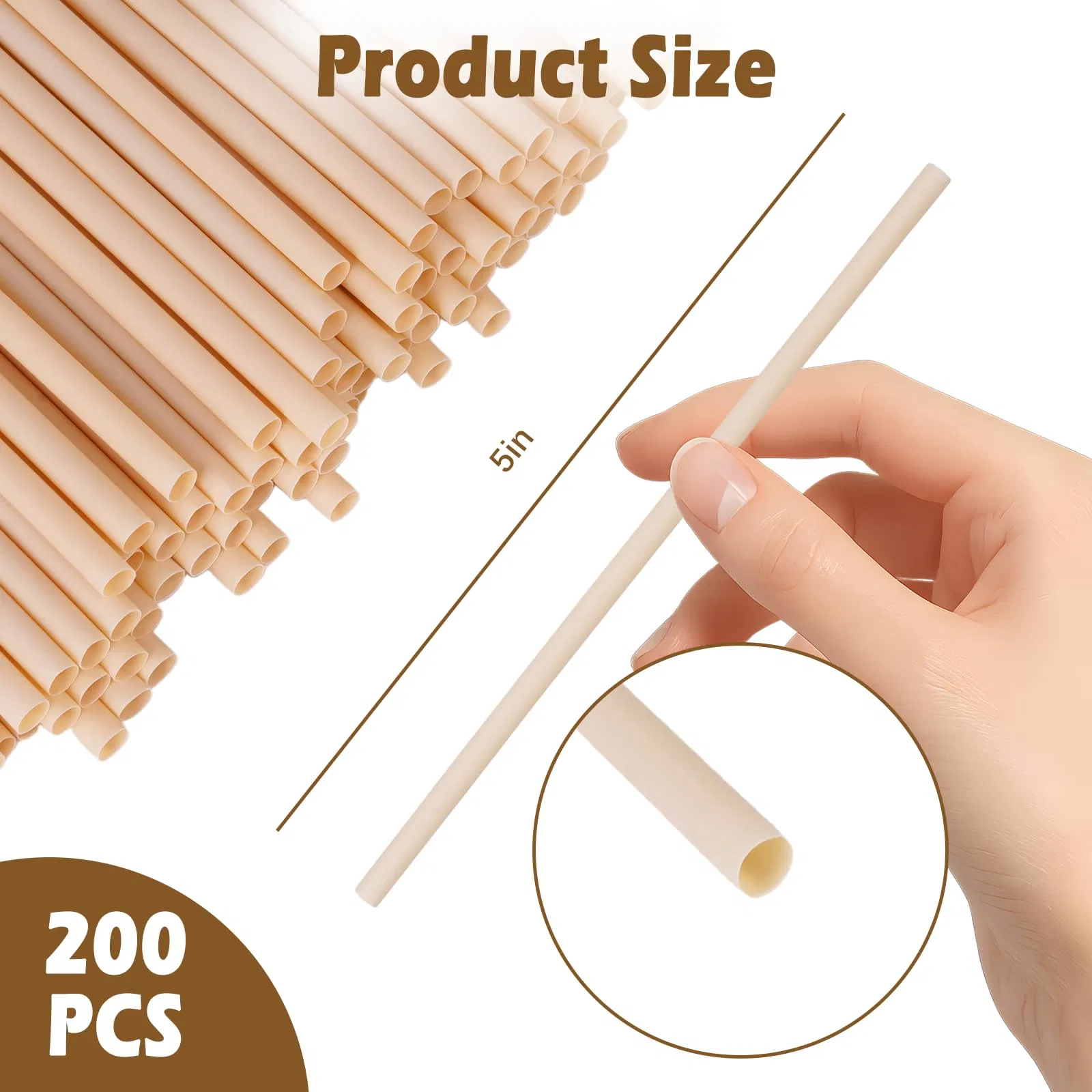 Biodegradable PLA Bamboo Fiber Straws Durable, Sustainable, Perfect for Cafes and Home Use