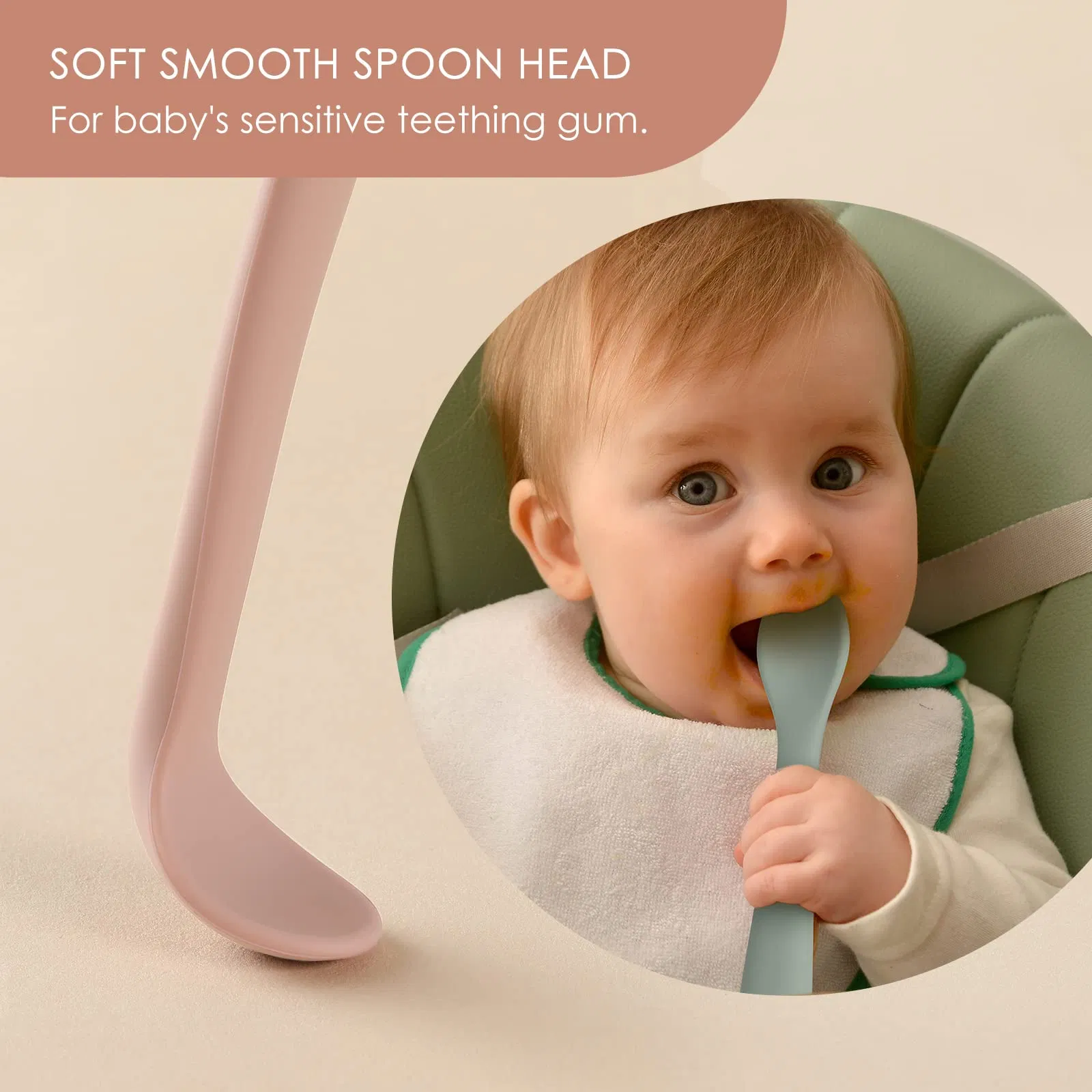 Soft-Tip 6-Piece Silicone Baby Feeding Spoons