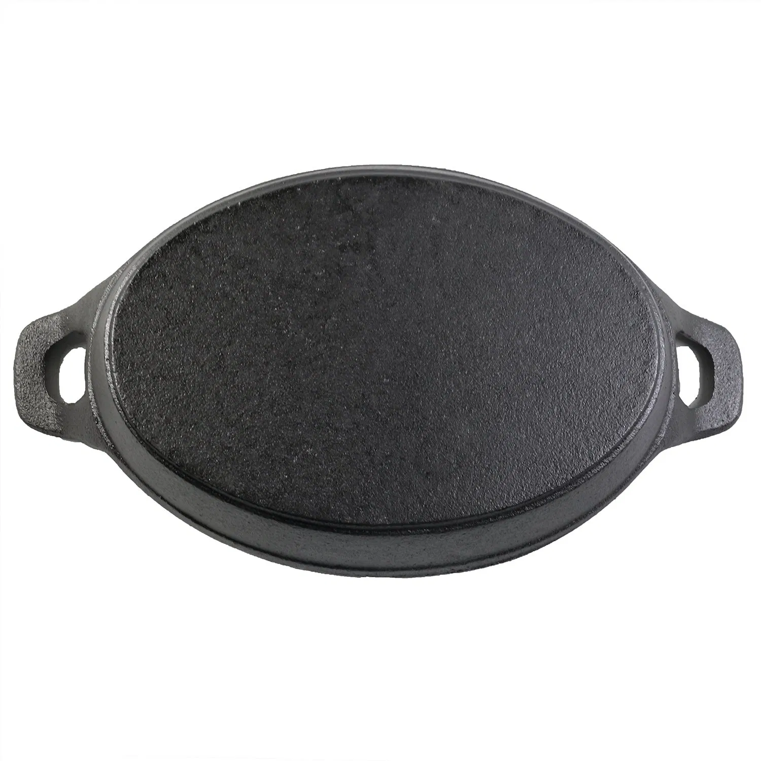 Чугунная овальная сковорода-гриль с антипригарным покрытием