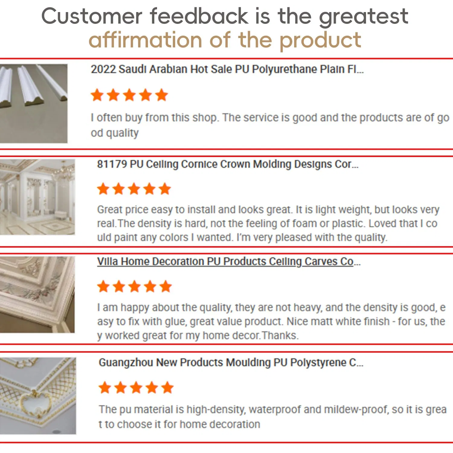 Auuan Factory Ceiling Medallion Flower Design for Interior Decorations