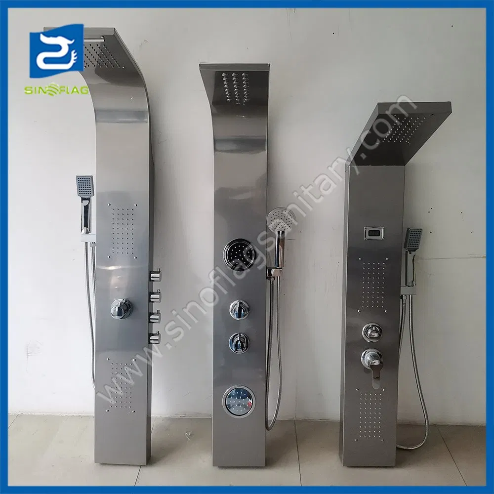 Ss Rainfall Overhead Stainless Steel 304 Shower Panel with Ultra Slim Rain Round Hand Shower