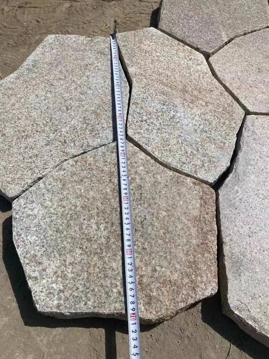Crazy Paving Stone Flagstone Patio Floor Tiles Cheap Antacid Erosion Resistance Mesh Backing Rustic Park Design G682 Granite Flagstone Paving Stone