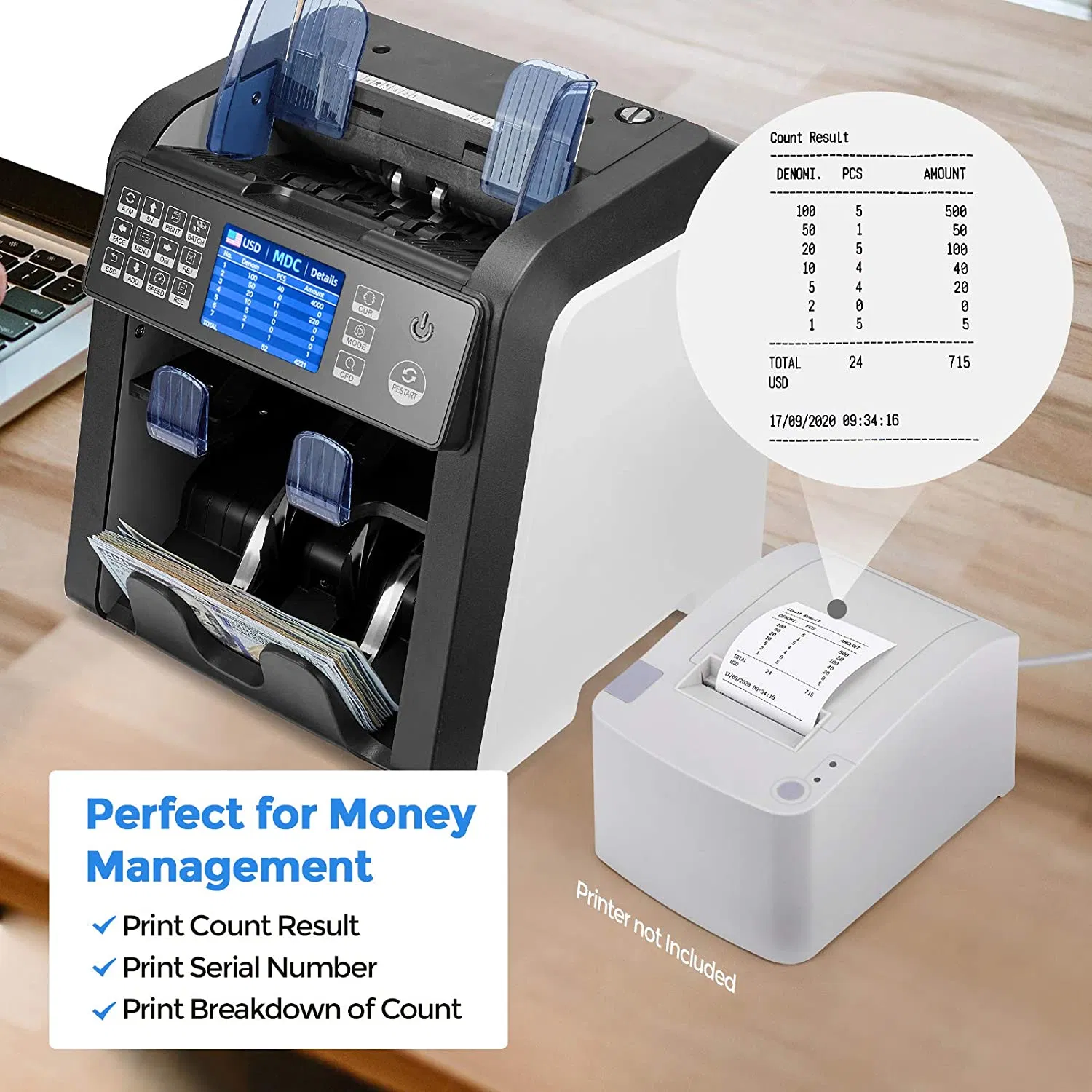 Financial Equipment Bill Counters Banknote Counter Multi-Currency Detection Machine Note Counter