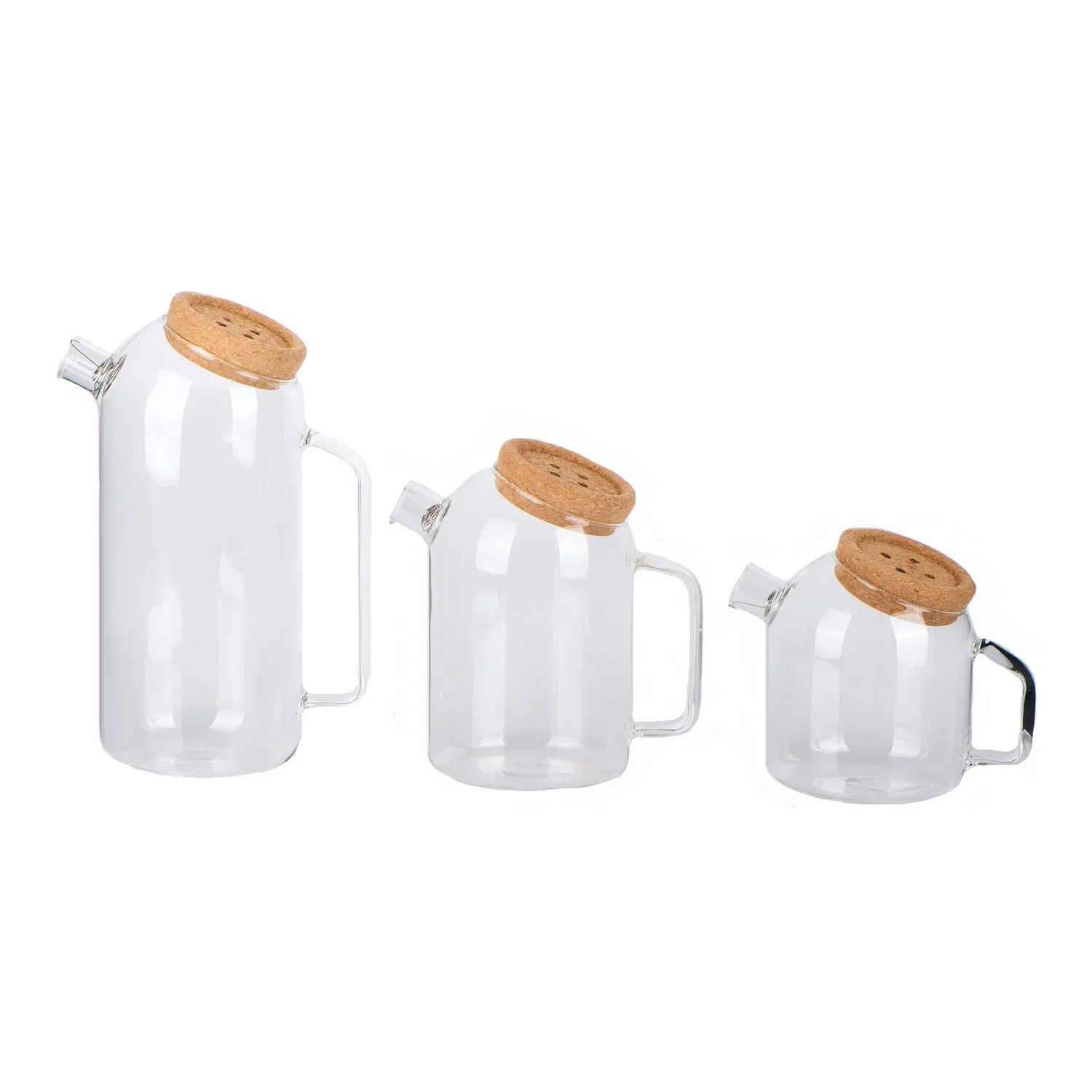 Borosilicate Glass Pitcher for Water and Juice Heat Resistant with Cork Lid