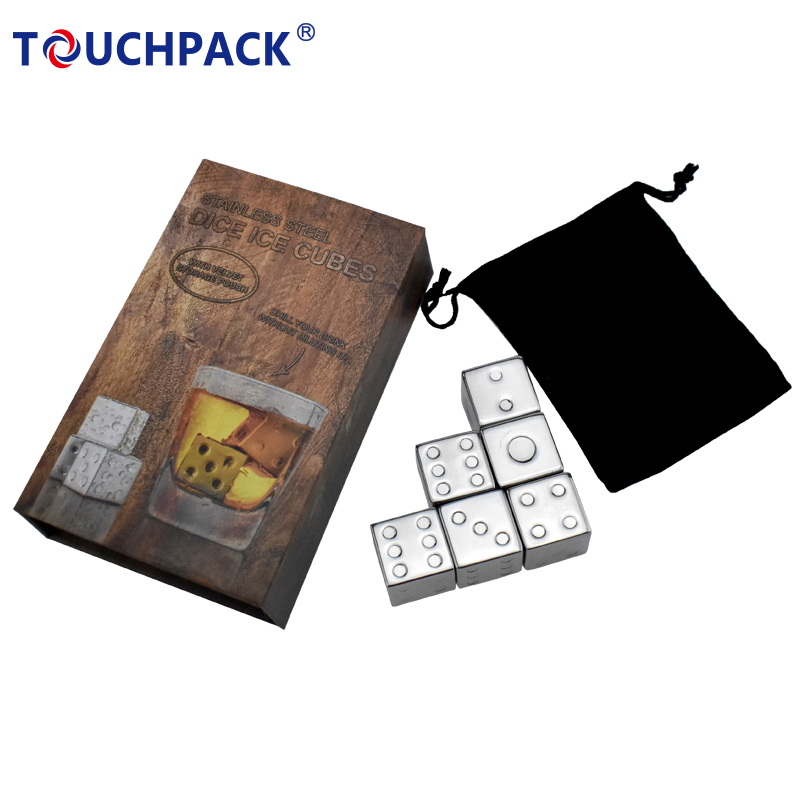 Stainless Metal Dice Shape Ice Rocks