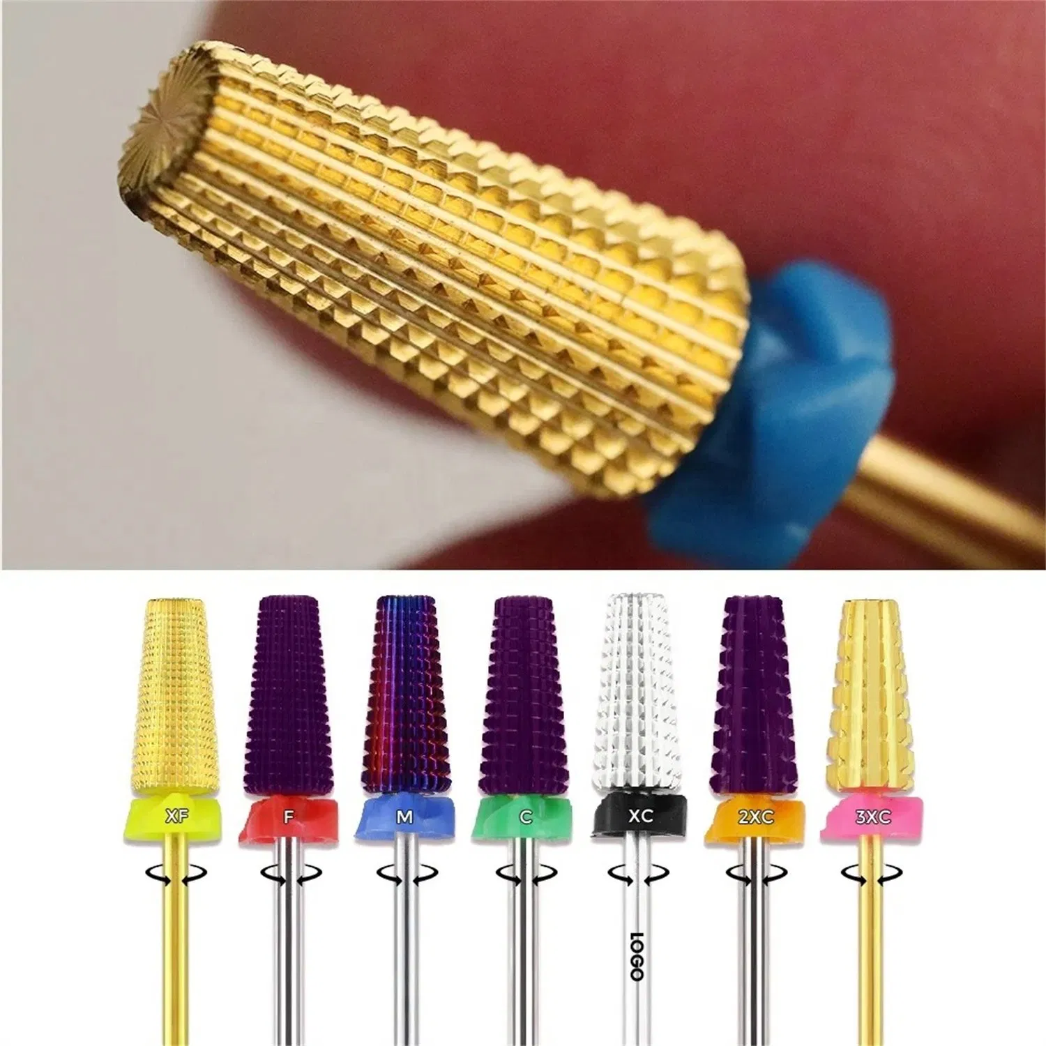 Best Selling Tungsten Carbide Nail Bits Cuticle Clean Manicure Tool Electric Nail Machine 5 in 1 Tapered Nail Drill Bit
