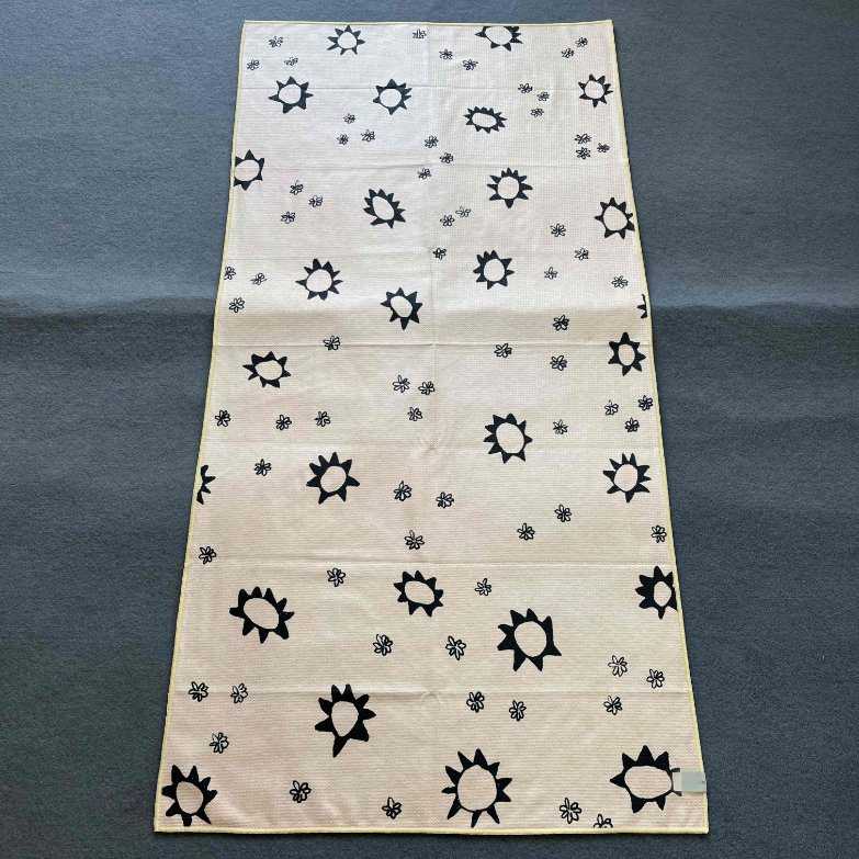 RPET Plastic Bottle Fiber Double Side Printed Recycled Microfiber Waffle Antibacterial Beach Towel