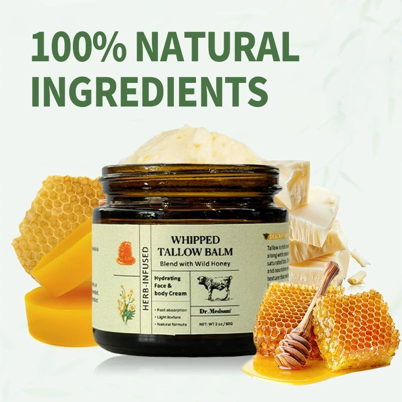 100% Raw Beeswax Balm Beef Honey Tallow Face Cream
