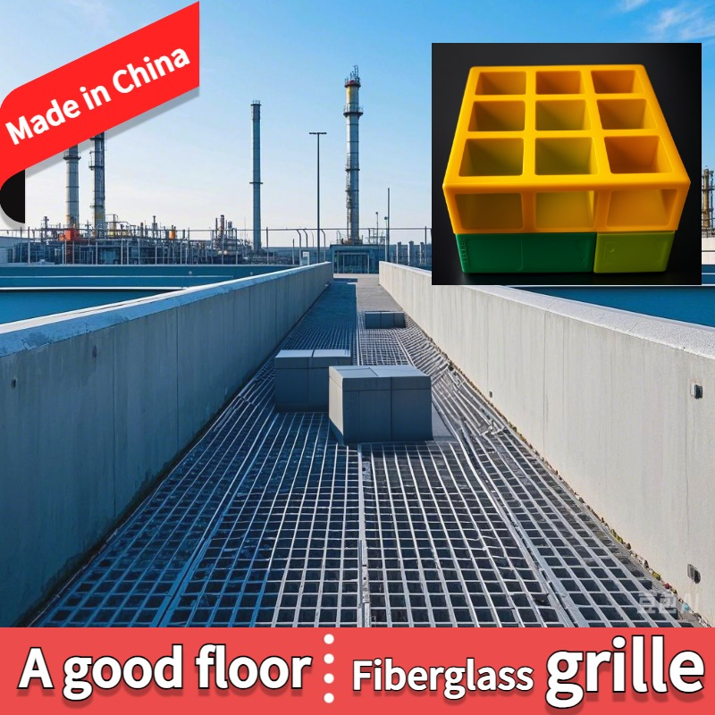 Anti-Slip Fiberglass Molded Deck Trench Cover Drain Pipe Sidewalk Floor Colored Corrosion - Resistant Anti-Aging Fire-Retardant Fiberglass FRP Grating