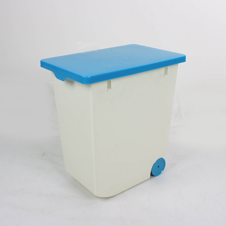 White and Blue Color 20L 10kg Plastic Dry Pet Cat Bird Food Storage Container