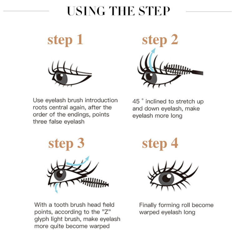 Waterproof 3D Mascara for Eyelash Extension Black Thick Lengthening