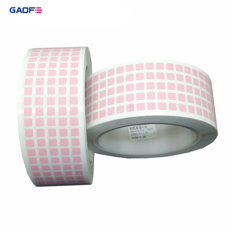5mmx5mm Customized Pink Adhesive Heat Resistant 300 Degree for PCB Board Polyimide Film High Temperature Label
