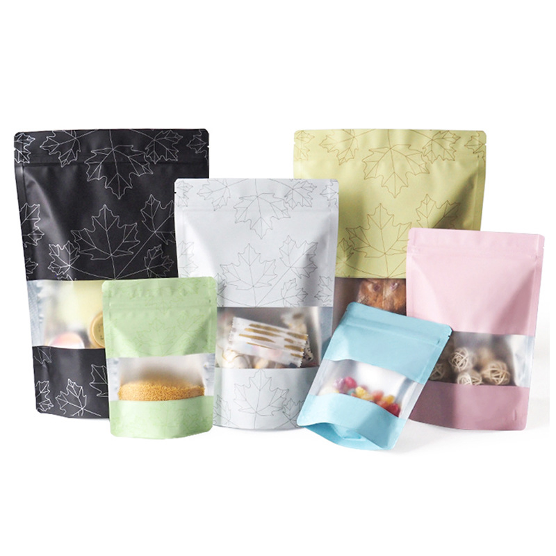 Matte Color Self-Supporting Bag Aluminum Foil Ziplock Bag Thickened Tea Powder Cosmetics Aluminized Sealed Food Bag