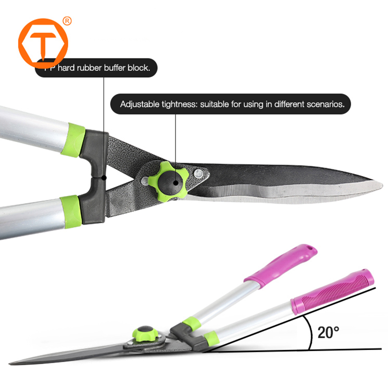 High Quality Manual Hand Pruner Scissor Carbon Steel Wavy Blades Garden Hedge Shear for Shaping Hedges Shrubs