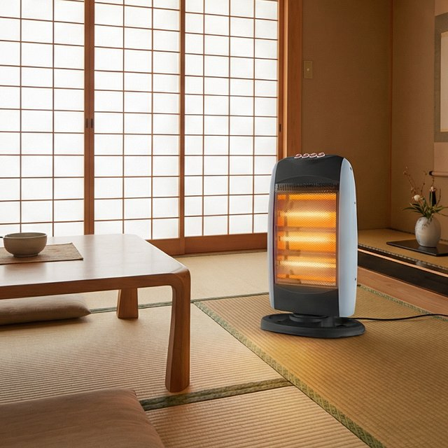 Wide Angle Oscillation Halogen Safety Heater