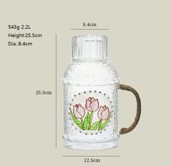 2.2L Household Transparent Glass Kettle