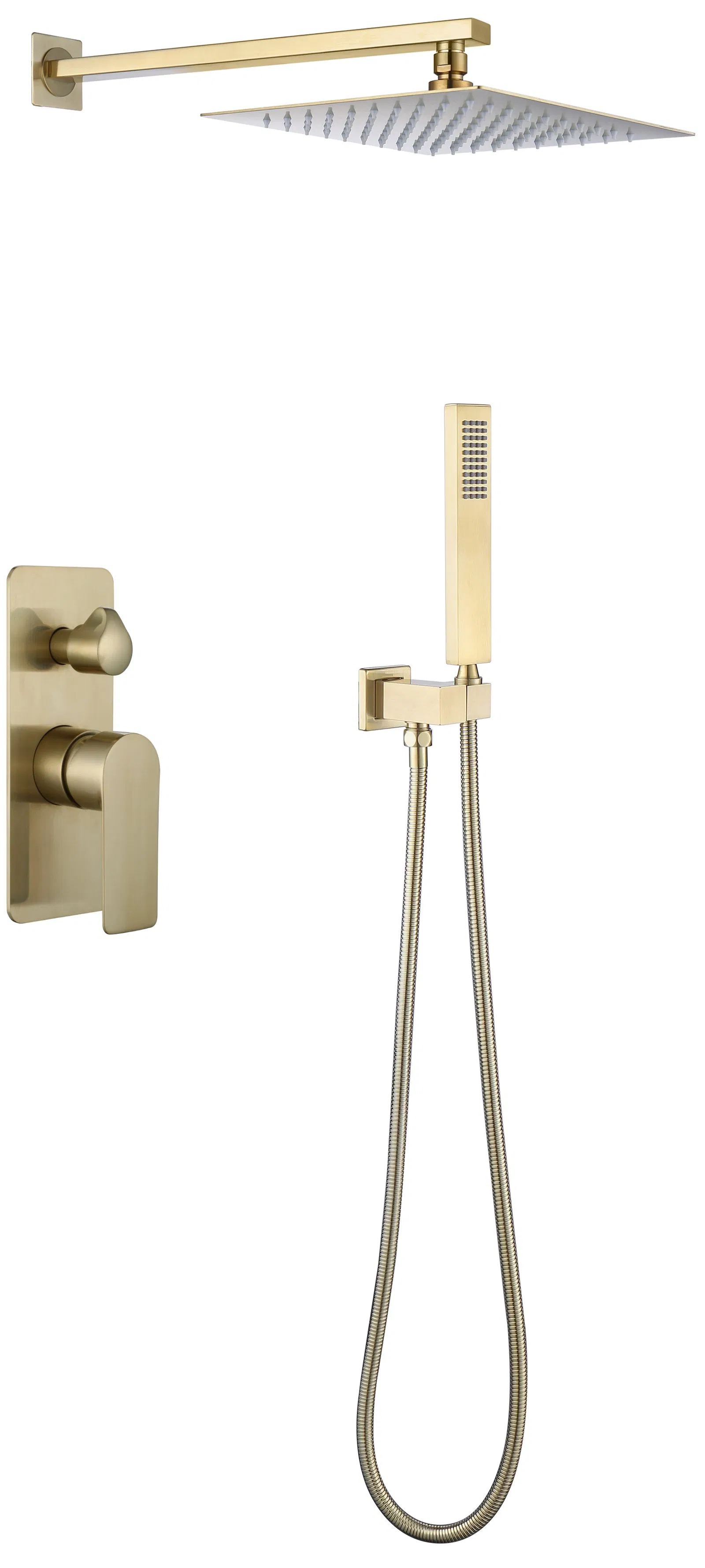 Bathrooms Brushed Gold, Brushed Gun Metal, Plated Matt Black Concealed Shower Mixer Set