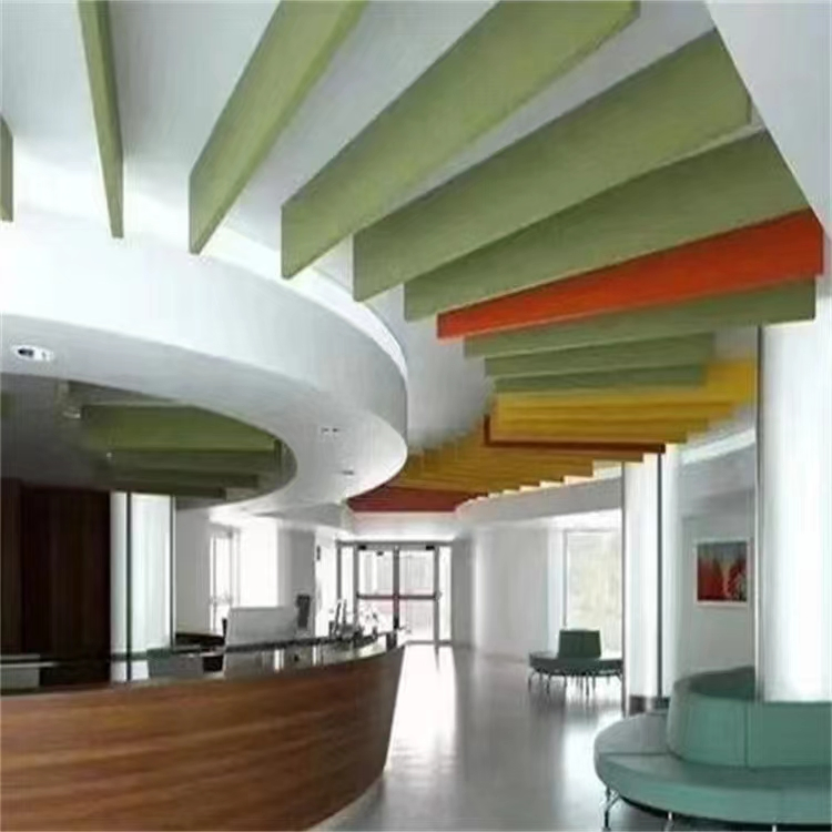 Various Shapes Hanging Suspended Ceiling Noise Reduction Panels Ceiling Decorative Fabric Ceiling Acoustic Panel