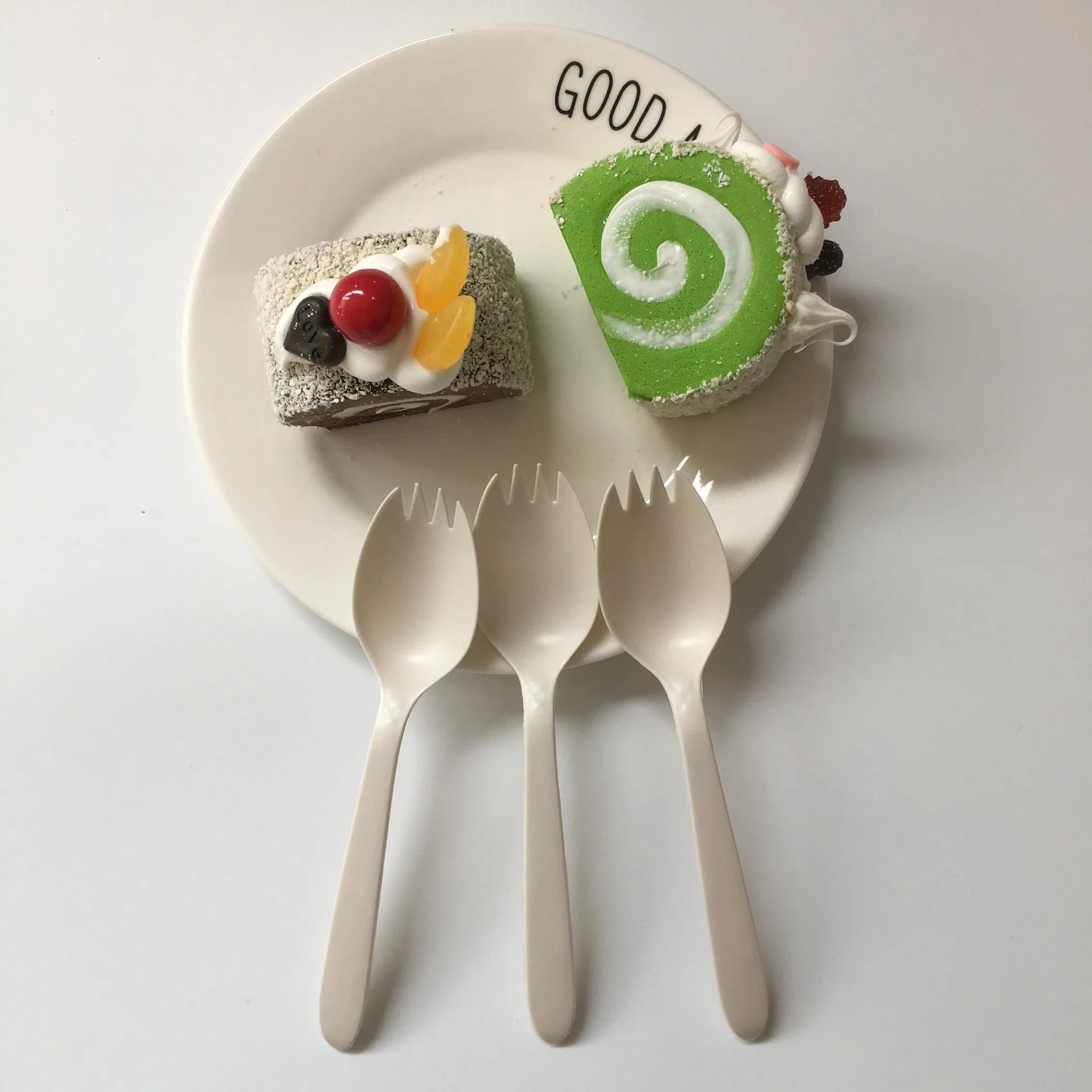 Disposable Fork Spoon Biodegradable Cornstarch Tableware Spork with Custom Package