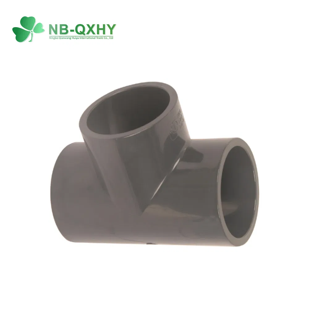 Irrigation DIN Pn16 Plastic PVC Pipe Fitting Gray Cross Tee