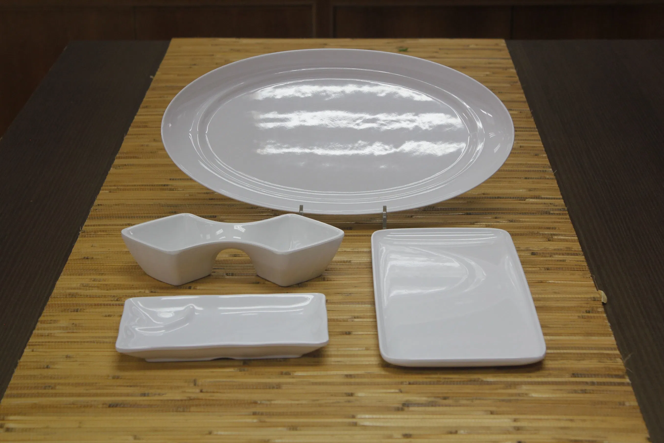 Square Plate Melamine Cutlery 2-Divided Plate Snack Plate