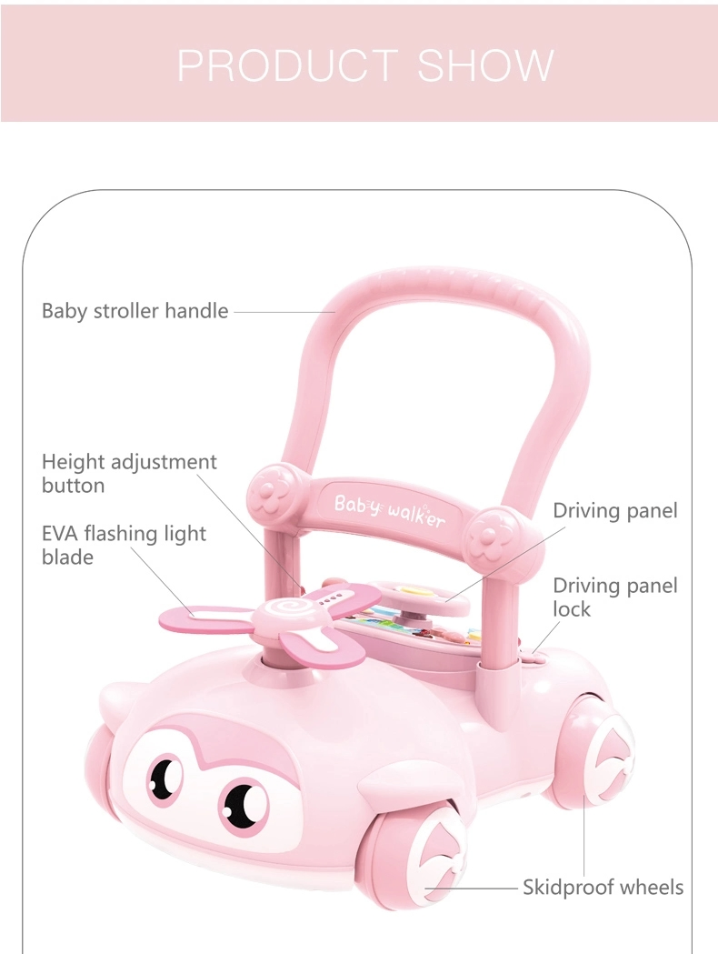 Baoli 2-in-1 Custom Adjustable Baby Walker with Multifunctional Steering Wheel Infant Stroller Wholesale for Children