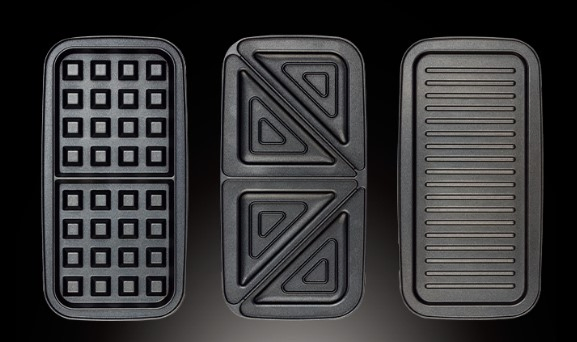 6 in 1 Deep Fill Sandwich Maker with Optinal Deep Non Stick Egg Waffle Donut Cartoons Cake Pop Plates