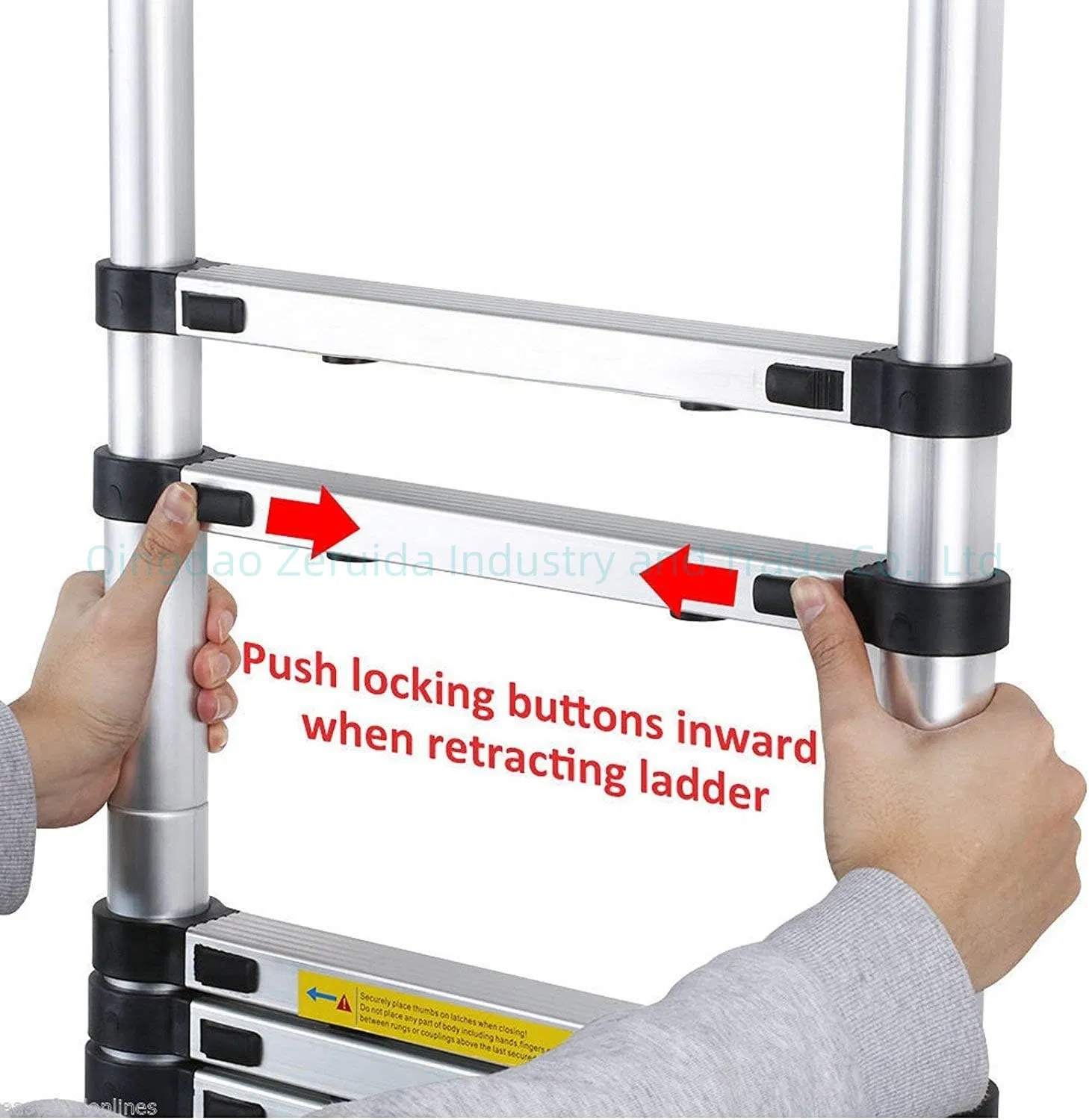 2.6m Aluminum Lightweight Telescoping Ladder for RV, Attics, Families, Outdoor Work