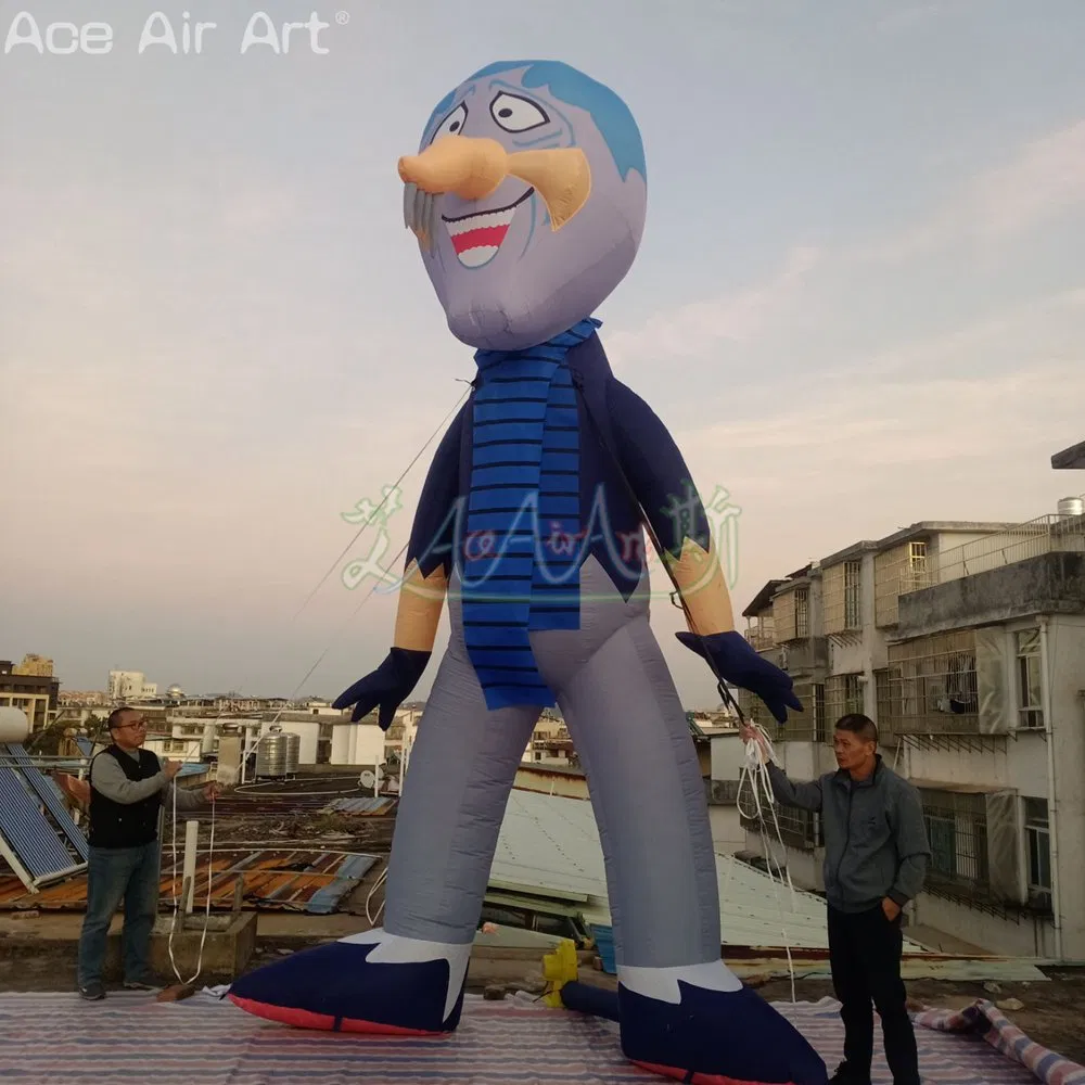 5mh Inflatable Heat Miser Mascot Snow Miser Cartoon with LED Light for Outdoor Decoration or Party