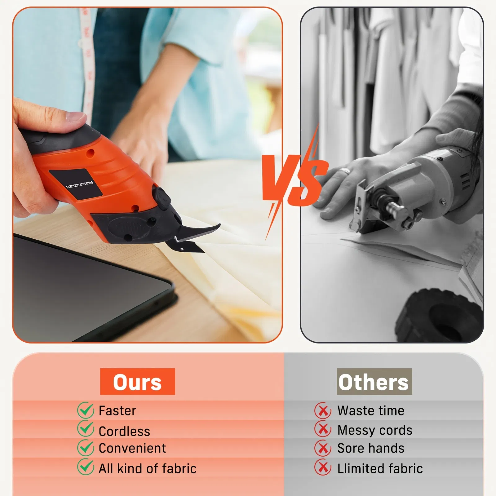 Аккумуляторные электрические ножницы 4V для ткани и картона