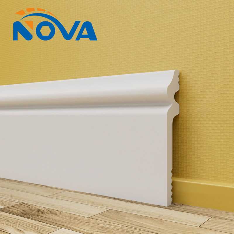 Paintable Manufacture China Supply Plastic Baseboard PVC Skirting Board Soft PS Baseboard