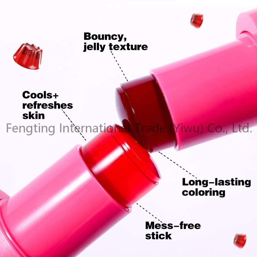 Jelly Blush Stick Dual Use Lip and Cheek Cream Multi Color Lipstick Brightening Rouge Cosmetic Stick for Natural Glow and Lasting Radiance Blush