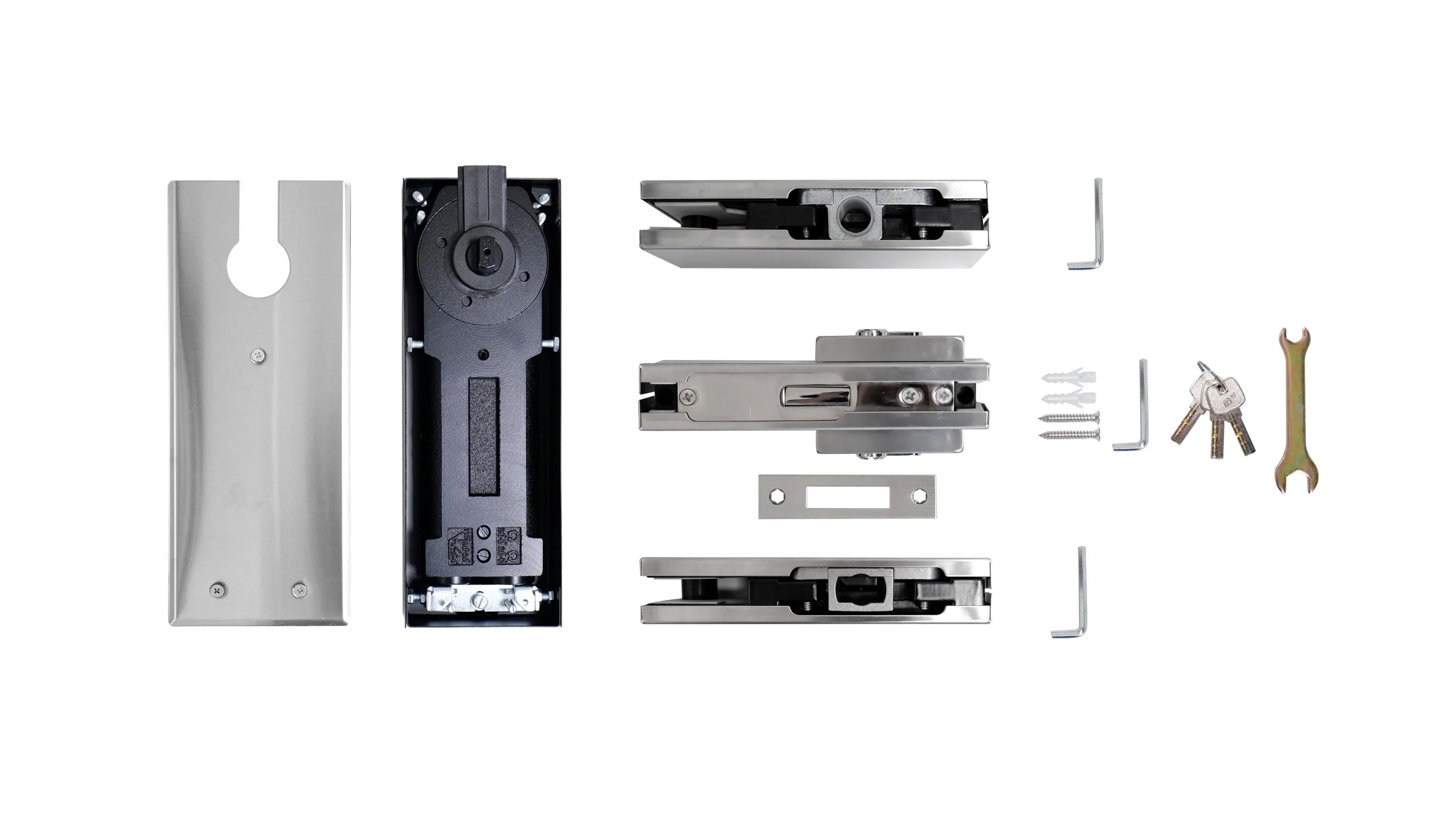 Factory Price Glass Casement Floor Spring Door Hinge Lower Clamp Upper Clamp Door Lock Apical Axis Handle Hardware Accessories